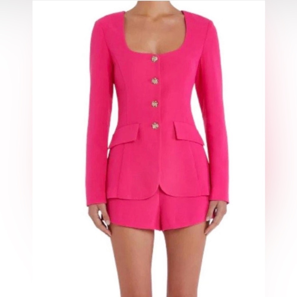 Amanda Uprichard Kya Pink Tweed Romper NWT